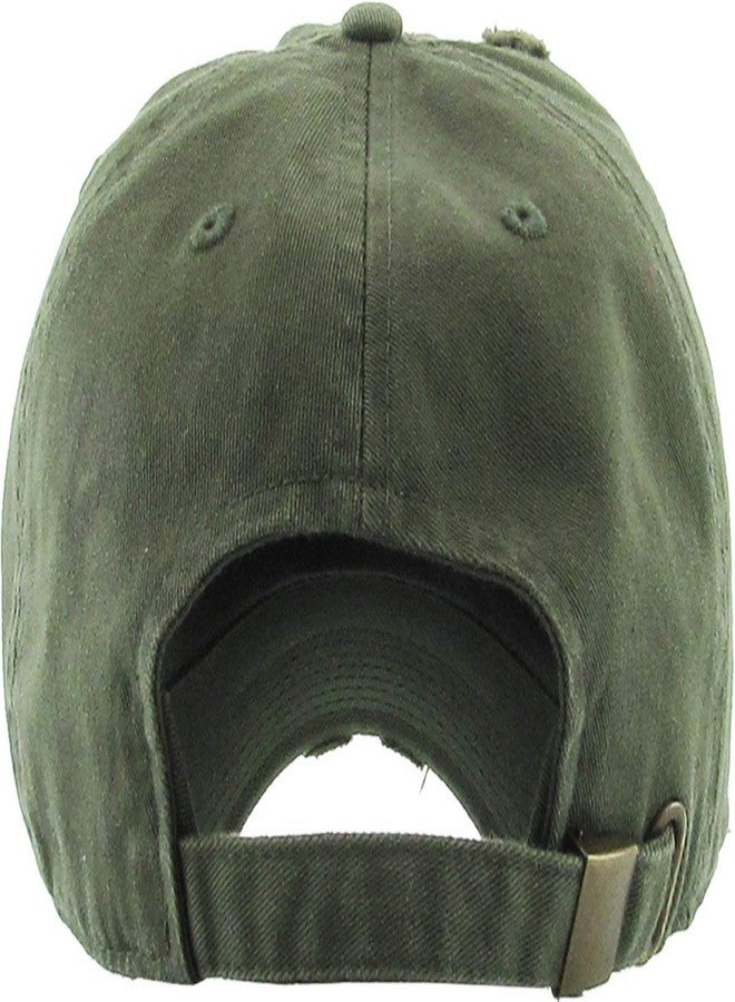 KBETHOS Vintage Washed Distressed Cotton Dad Hat Baseball Cap Adjustable Polo Trucker Unisex Style Headwear Adjustable - Image 3