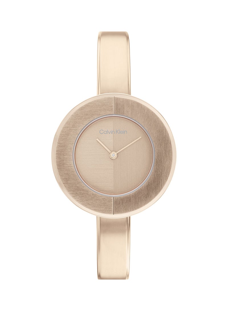 CALVIN KLEIN Analog Round Waterproof  Wrist Watch With Gold Strap 25200023 - Image 2