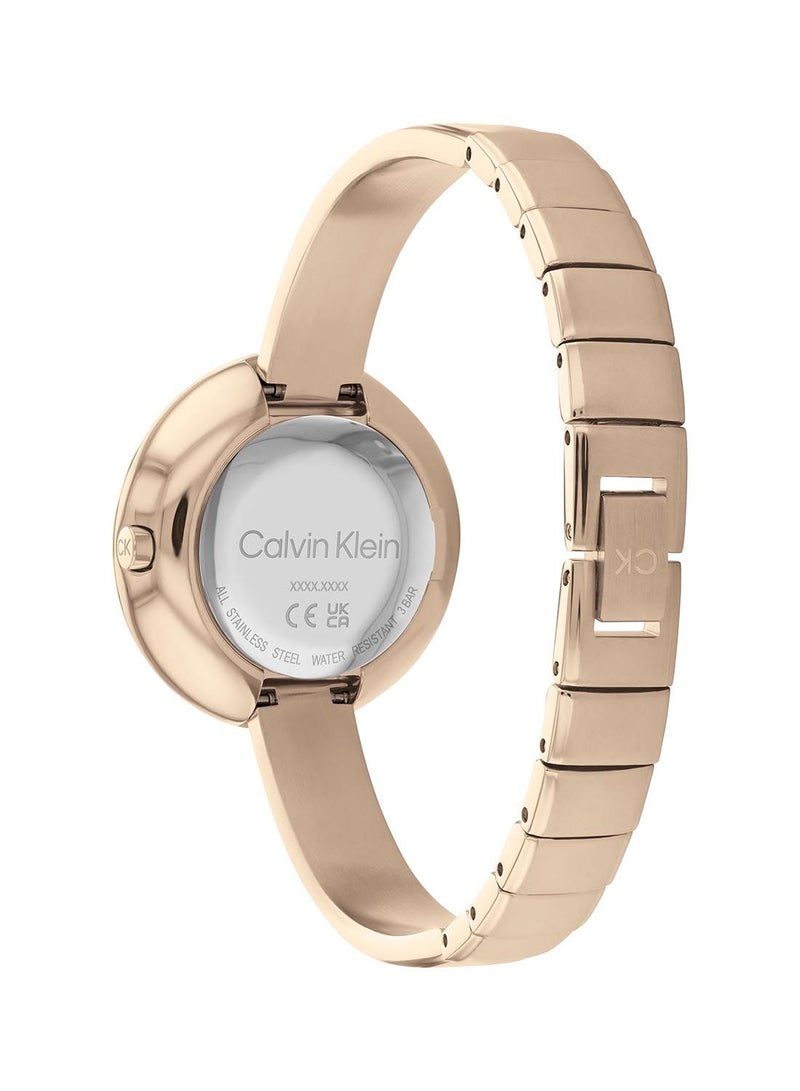 CALVIN KLEIN Analog Round Waterproof  Wrist Watch With Gold Strap 25200023 - Image 3