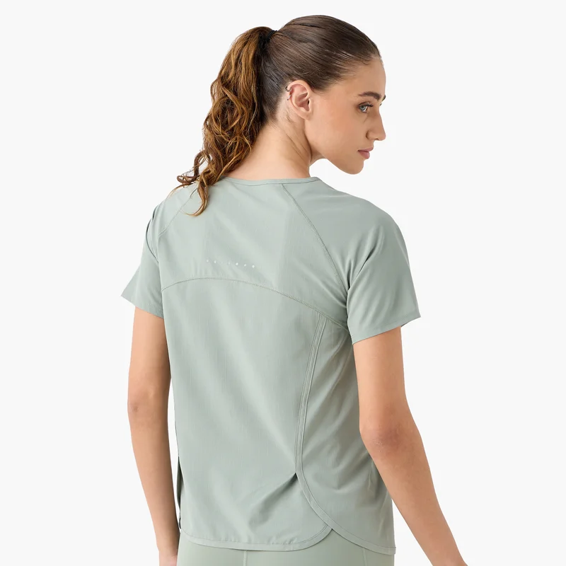 ADOT by Splash Ribbed T-shirt with Raglan Sleeves
