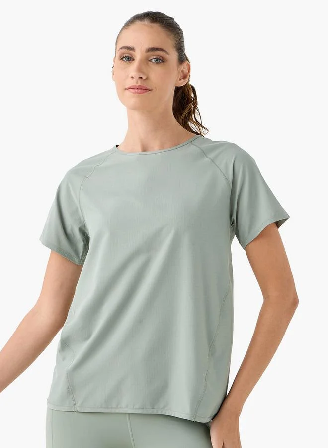 ADOT by Splash Ribbed T-shirt with Raglan Sleeves