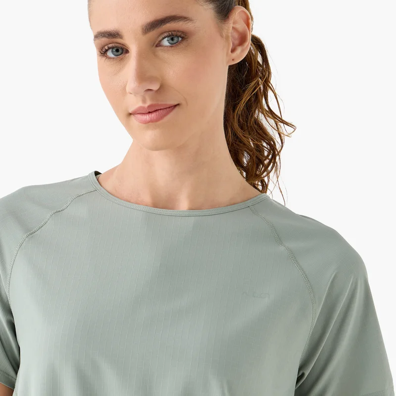 ADOT by Splash Ribbed T-shirt with Raglan Sleeves