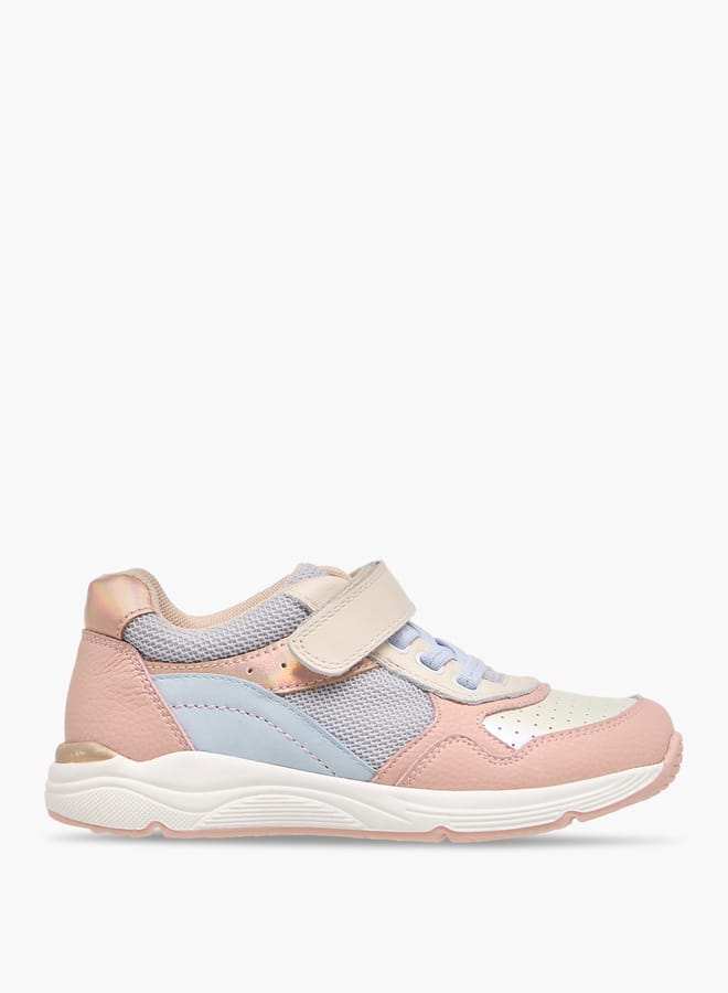 JUNIORS Girls Panelled Sneakers with Hook and Loop Closure  - Image 3