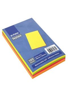 Maxi 100-Sheet Sticky Notes 3.8x6 Inch Size Multicolour  - Image 1