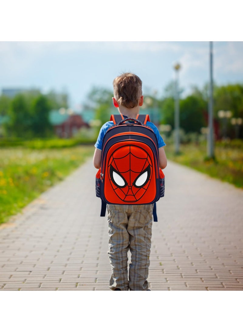 School Bag for Boys Girls Spiderman Face Backpack Waterproof Double Travel Bags Daypack School Bag Gifts for Kids Elementary Students Backpack  - Image 1