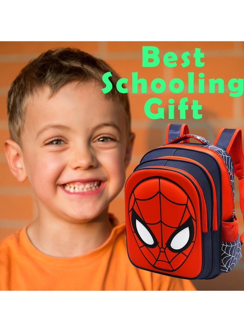 School Bag for Boys Girls Spiderman Face Backpack Waterproof Double Travel Bags Daypack School Bag Gifts for Kids Elementary Students Backpack  - Image 5