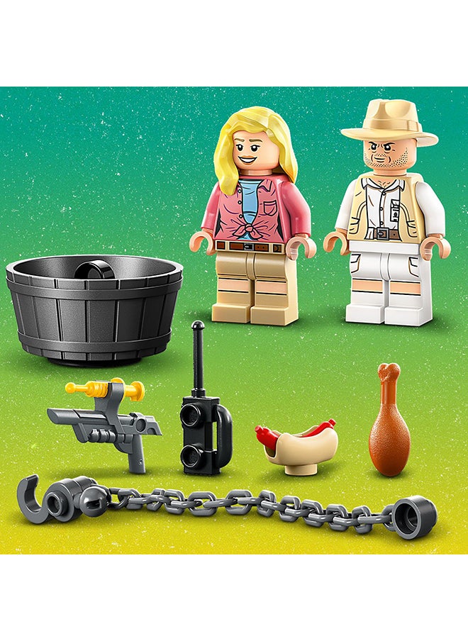LEGO - Jurassic Park Velociraptor Escape 76957 Building Toy Set; Learn-To-Build Playset For Kids Aged 4 And Over, Featuring A Buildable Dinosaur Pen, Off-Road Vehicle And 2 Minifigures (137 Pieces) - Image 1