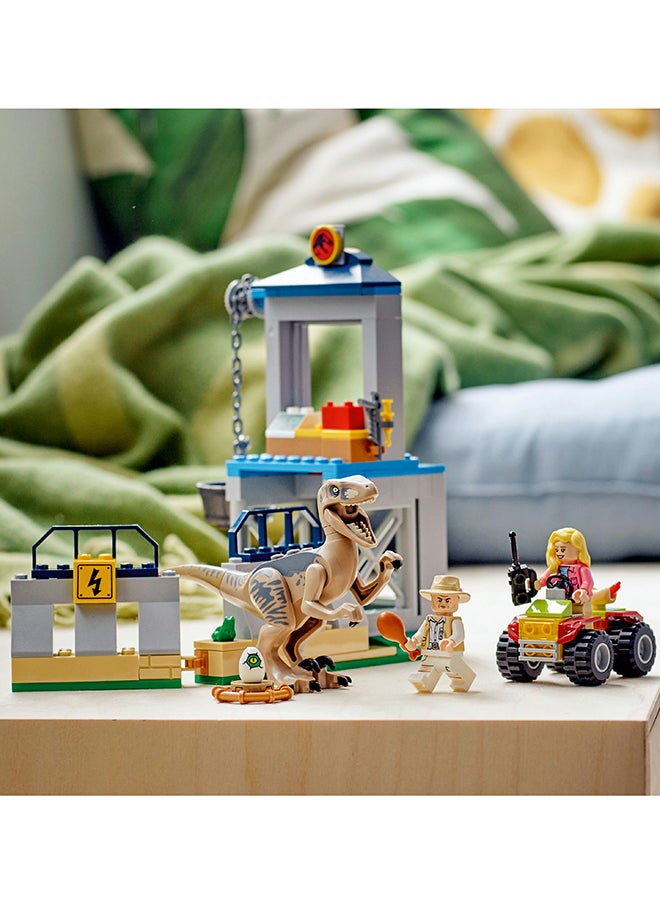 LEGO - Jurassic Park Velociraptor Escape 76957 Building Toy Set; Learn-To-Build Playset For Kids Aged 4 And Over, Featuring A Buildable Dinosaur Pen, Off-Road Vehicle And 2 Minifigures (137 Pieces) - Image 1