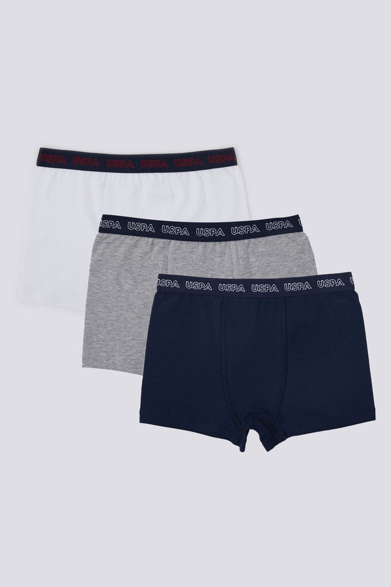 U.S. Polo Assn. U.S. Polo Assn Banded Navy Blue Boys 3-Pack Boxers  - Image 1