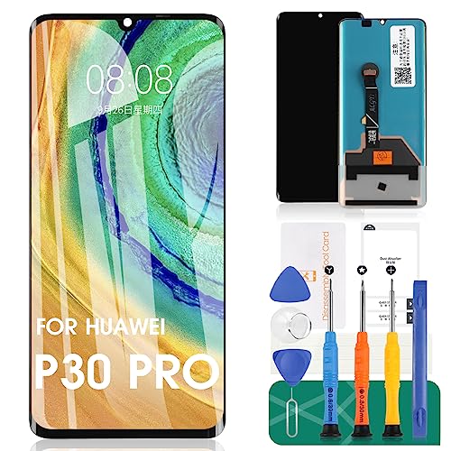 SRJTEK OLED for Huawei P30 Pro Screen Replacement LCD Display for VOG-L29 VOG-L09 VOG-AL00 VOG-TL00 Touch Screen Digitizer Assembly Replacement Repair Parts （Support Fingerprints） - Image 1