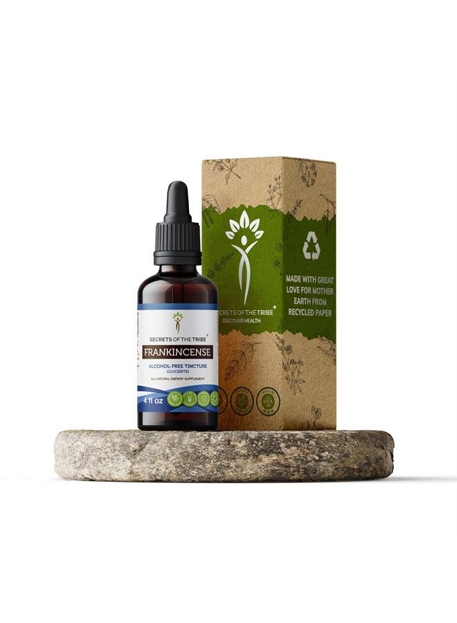 Secrets of the Tribe Frankincense Alcohol-Free Liquid Extract, Frankincense (Boswellia Serrata) Tincture Supplement (4 FL OZ) - Image 1