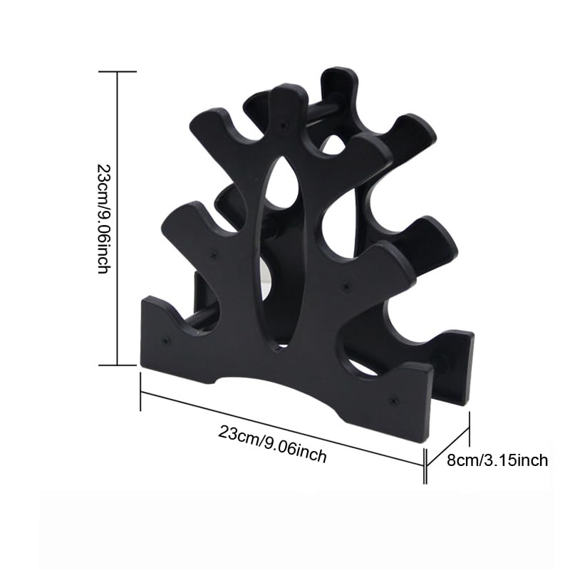 SquEqu Neoprene Dumbbell Rack Hand Weights Bracket Display Storage Stand Organizer Lightweight Plastic Assemble 6 Position Holder for Hand Weight Dumbbells 1LB-15LBS Gym Fitness - Image 2