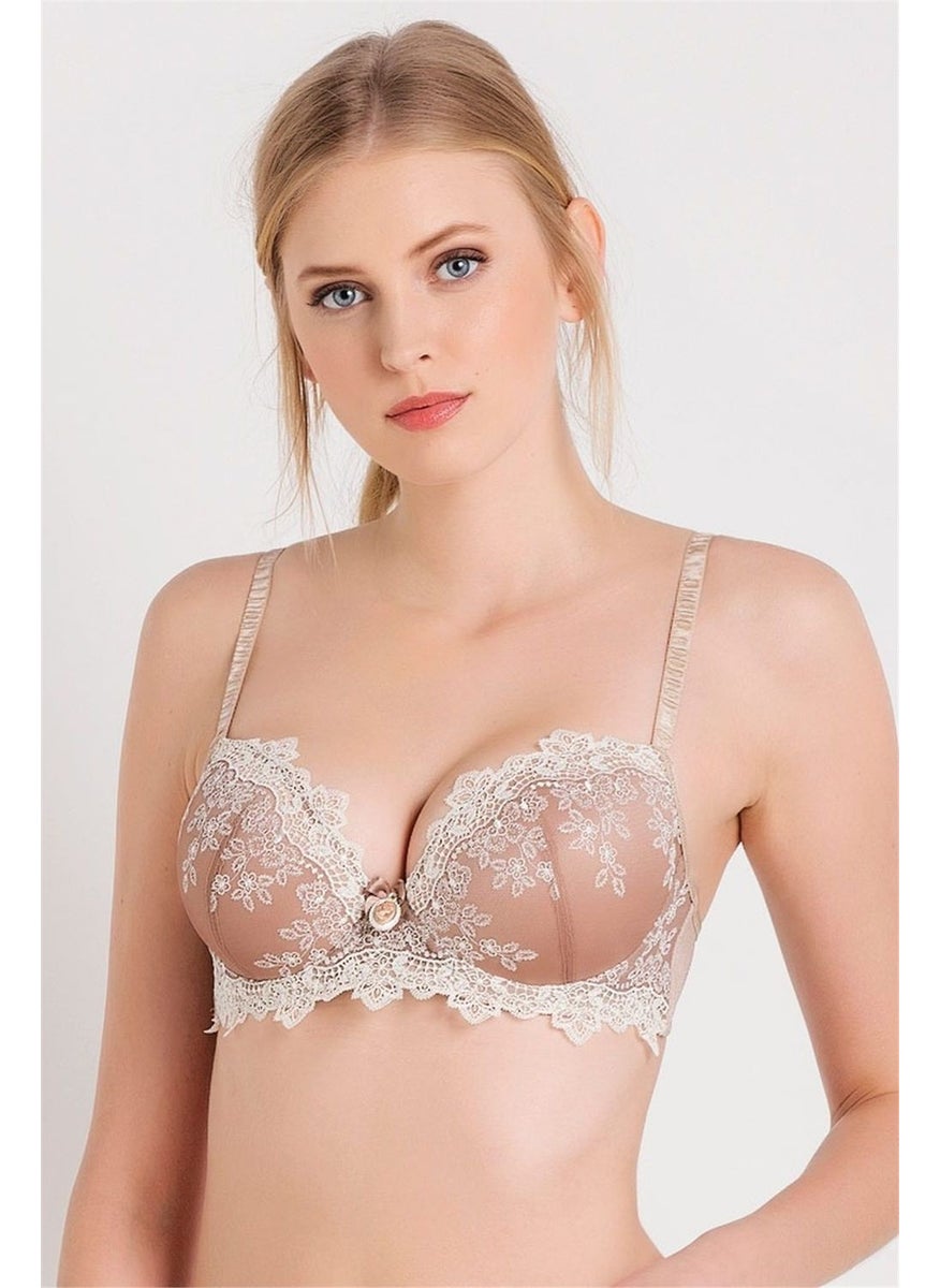 Magic Form 4592 Women's Mink Brode Lace Push-Up Bra With Removable Filling and Sponge  - Image 1