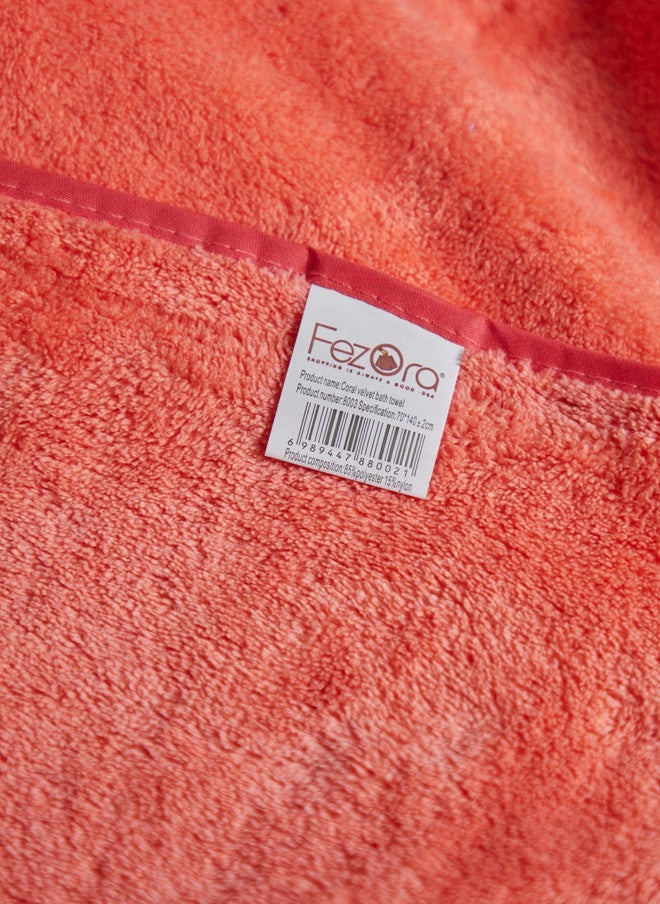 Fezora Microfiber Pink Solid 500GSM Super Soft Adult Regular Bath Towel - 28x55 In - Image 5