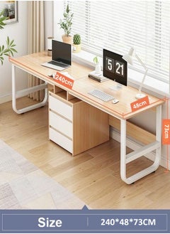 Multifunction Modern Design 2-Person Double-Seat Study Table Home Office Laptop Computer Desk Writing Workstation Desk with Storage Drawers for Bedroom Living Room Offices 240x48x73 cm - pzsku/Z5F908EBEBB8BA5444BF4Z/45/_/1728128967/ff32b345-8238-4074-819b-106853e8802a