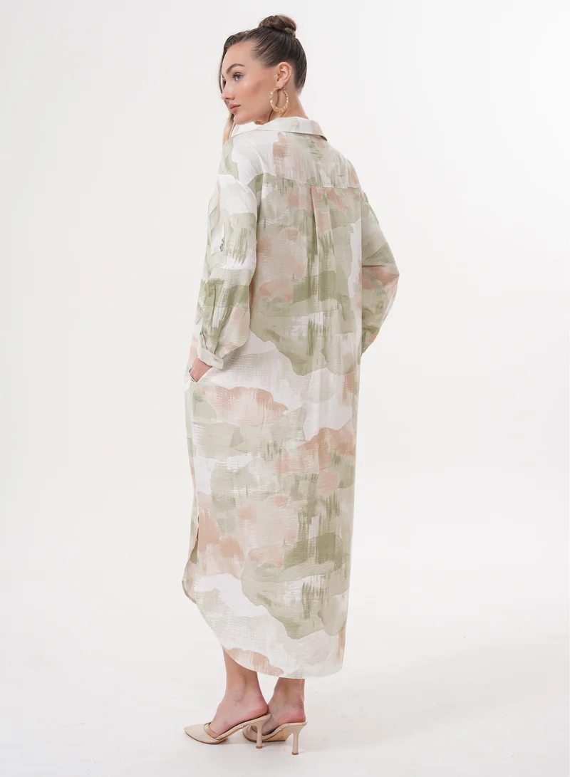 Marvella By Rasha  Soft Safari Elegance Shirt Dress for Women | Best Price UAE