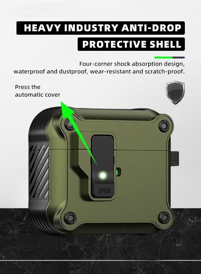AirPods Pro 2/1 Case Cover with Lock, Full-Body Protective Tough Cover, Hard Shell Rugged Shockproof Cover Compatible with Apple Airpods Pro 2/1(2022/2019) Case - Image 2