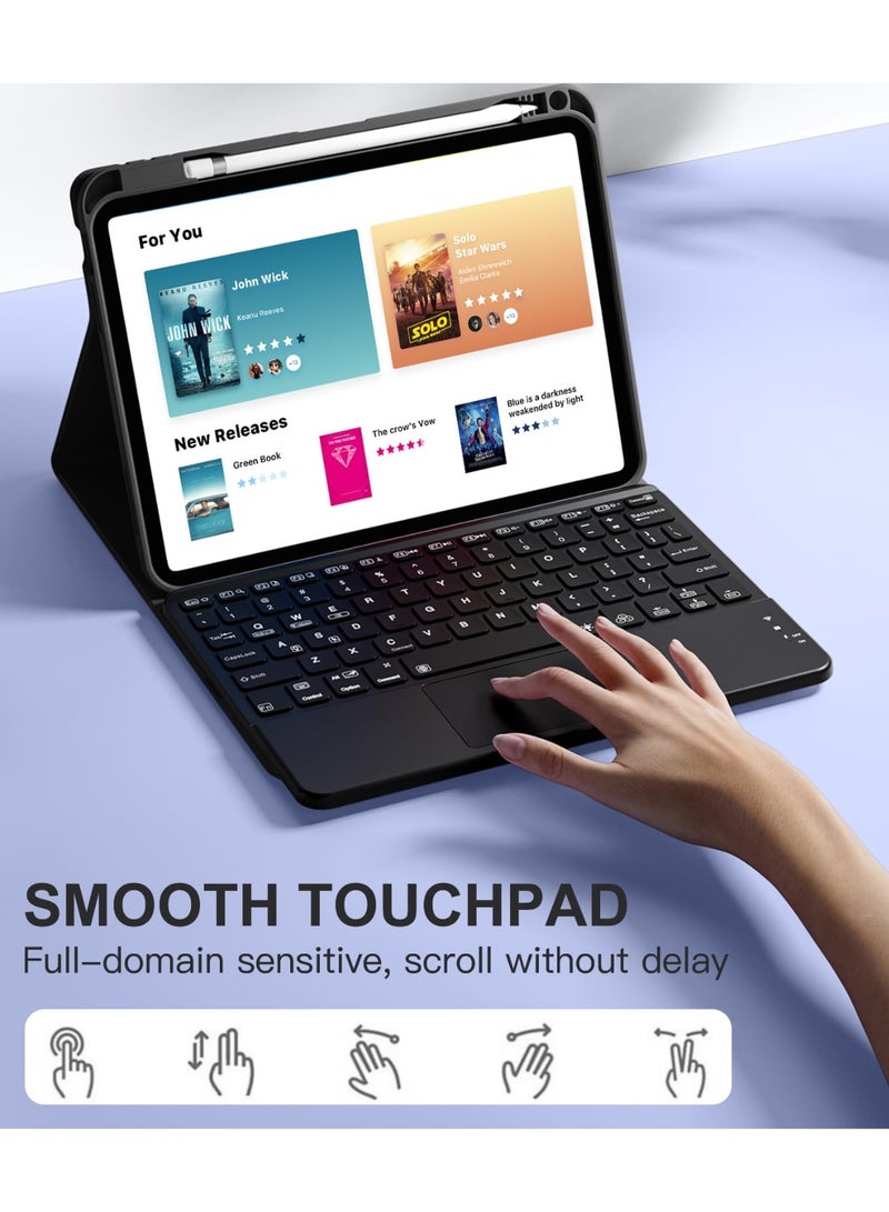 eGreen99 for iPad 2022 (10th) 10.9 inch / 2025 (11th) 11 inch Protective Cover With Keyboard, Wireless Detachable Bluetooth Keyboard, Ultra-Thin Split Type Intelligent Protective Cover, Automatic Wake-Up/Sleep,black - Image 3
