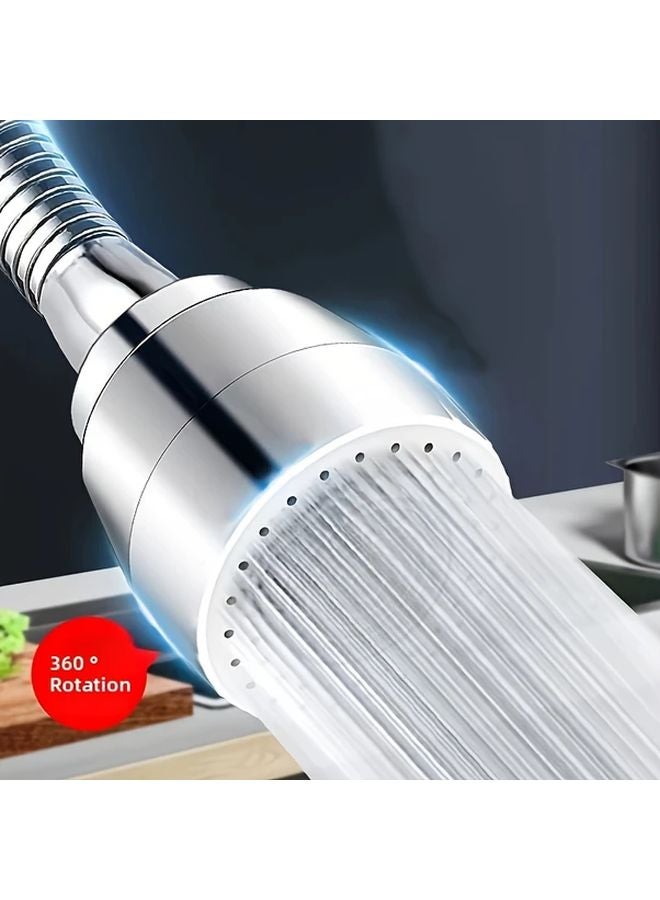 صنبور مطبخ دوار 360 درجة، امتداد حوض المغسلة، من ABS والفولاذ المقاوم للصدأ، بنمطين لتدفق المياه - Image 2