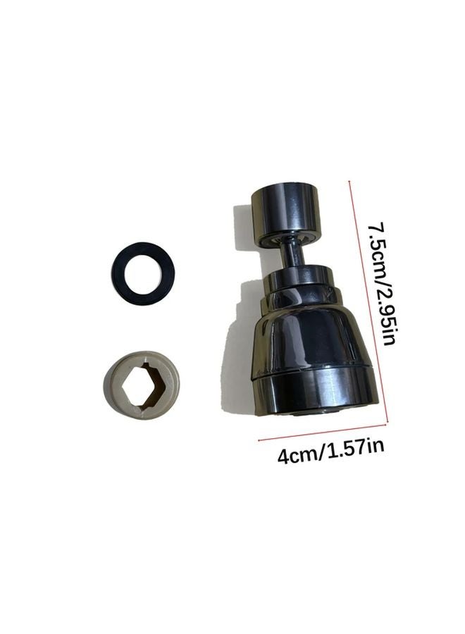 صنبور مطبخ دوار 360 درجة، امتداد حوض المغسلة، من ABS والفولاذ المقاوم للصدأ، بنمطين لتدفق المياه - Image 4