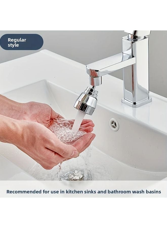 صنبور مطبخ دوار 360 درجة، امتداد حوض المغسلة، من ABS والفولاذ المقاوم للصدأ، بنمطين لتدفق المياه - Image 3