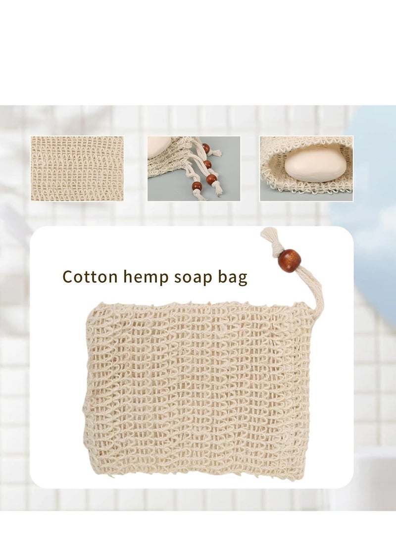 10 Pcs Soap Bag,Sisal Mesh Soap Bags with Drawstring,Natural Fiber Organic Soft Soap Saver Pouch for Shower Flannel Durable Soap Bar Holder,for Foaming Drying Soaps,Soap Travel Case Scrubber(Brown)  - Image 3