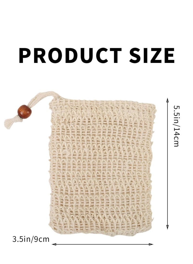 10 Pcs Soap Bag,Sisal Mesh Soap Bags with Drawstring,Natural Fiber Organic Soft Soap Saver Pouch for Shower Flannel Durable Soap Bar Holder,for Foaming Drying Soaps,Soap Travel Case Scrubber(Brown)  - Image 2