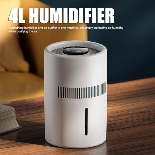 Sunicon Air Purifier and Humidifier, 2 in 1 5W 4L Water Tank Quiet Evaporative Humidifier and Air Purifier Combo for Office Bedroom Nursery - Image 3