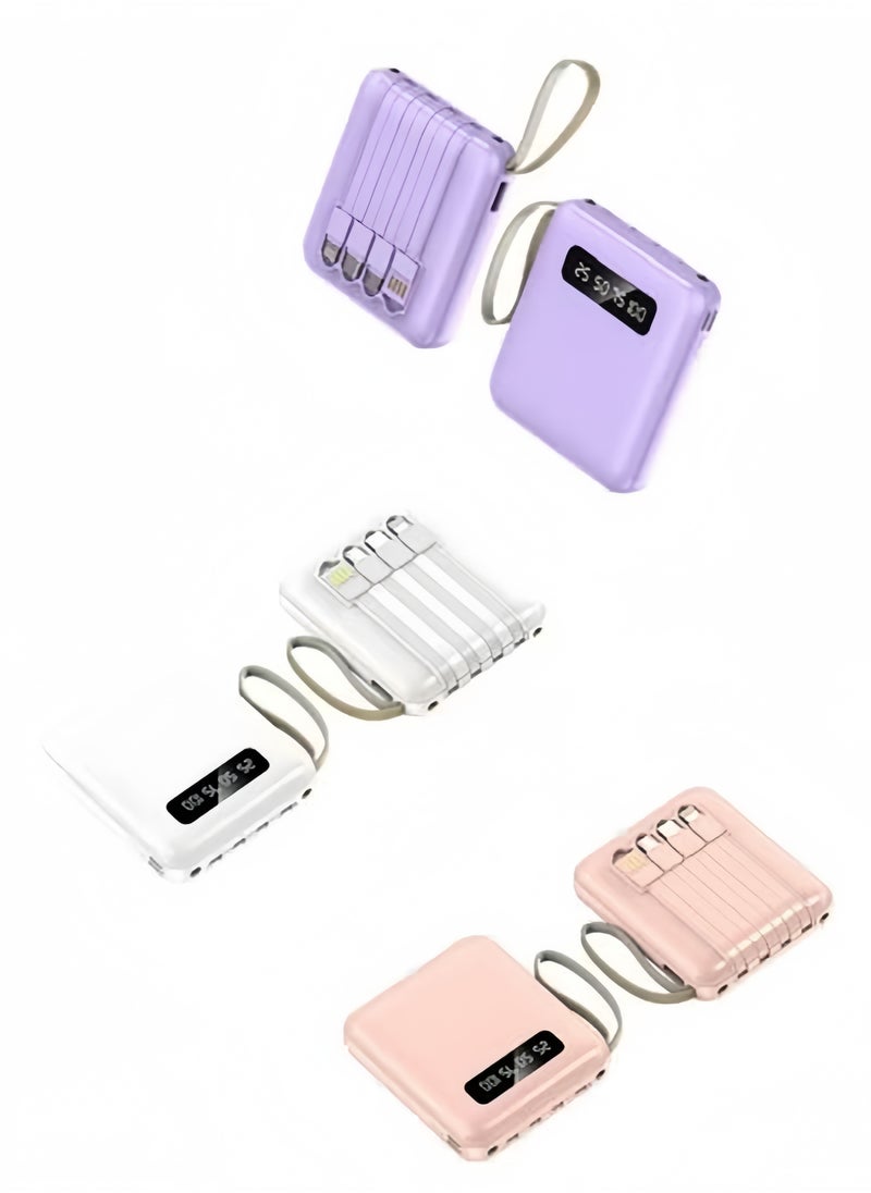 VOGMAX - Power Bank 20000 Mah Fast Charge Extra large Capacitance 4-wire Portable Mini Compact With Two LED lights Can Be Used As Flashlights Comes with type-c, universal for IOS and Android - Image 1