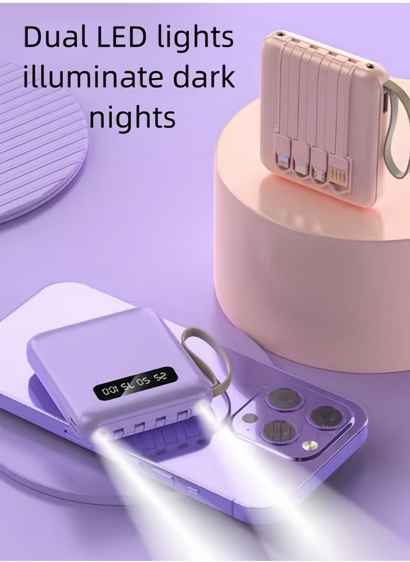 VOGMAX - Power Bank 20000 Mah Fast Charge Extra large Capacitance 4-wire Portable Mini Compact With Two LED lights Can Be Used As Flashlights Comes with type-c, universal for IOS and Android - Image 1