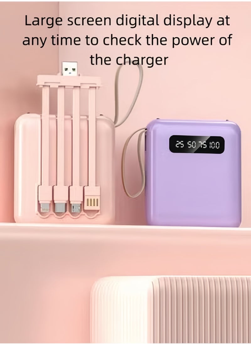 VOGMAX - Power Bank 20000 Mah Fast Charge Extra large Capacitance 4-wire Portable Mini Compact With Two LED lights Can Be Used As Flashlights Comes with type-c, universal for IOS and Android - Image 1