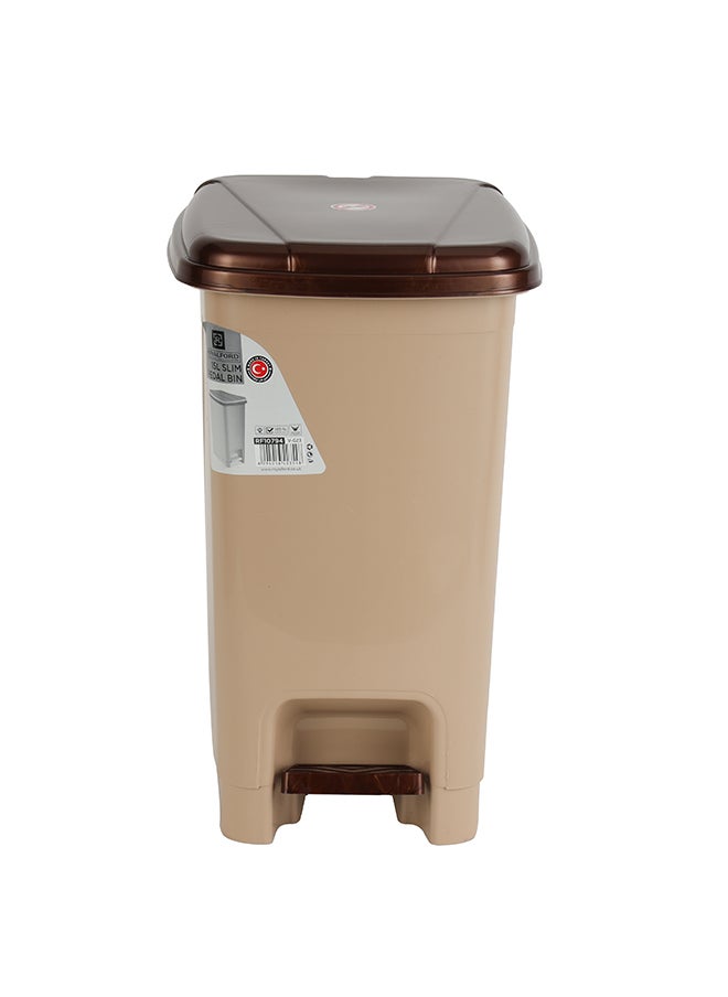 Royalford - Slim Pedal Dust Bin 15L Plastic Waste Bin Practical Slim Bin for Bathroom, Kitchen or Office Foot Pedal Trash Bin for Commercial Purpose - Image 1