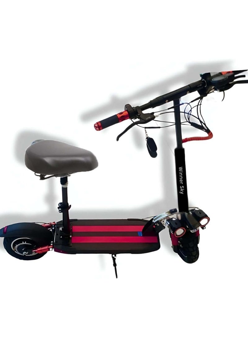 وينر سكاي سكوتر كهربائي E10 نسخة مطورة، محرك 1200 واط، بطارية 48 فولت 13 أمبير/ساعة، مدى 65 كم، 3 مصابيح حمراء - Image 2