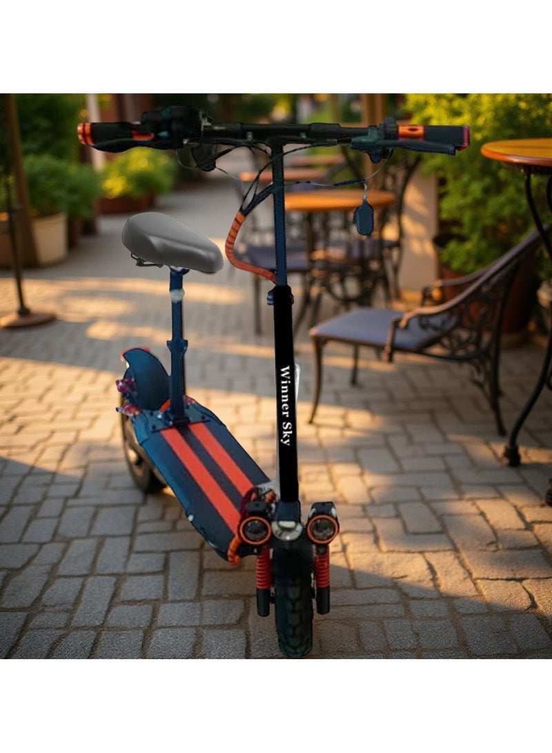 وينر سكاي سكوتر كهربائي E10 نسخة مطورة، محرك 1200 واط، بطارية 48 فولت 13 أمبير/ساعة، مدى 65 كم، 3 مصابيح حمراء - Image 5