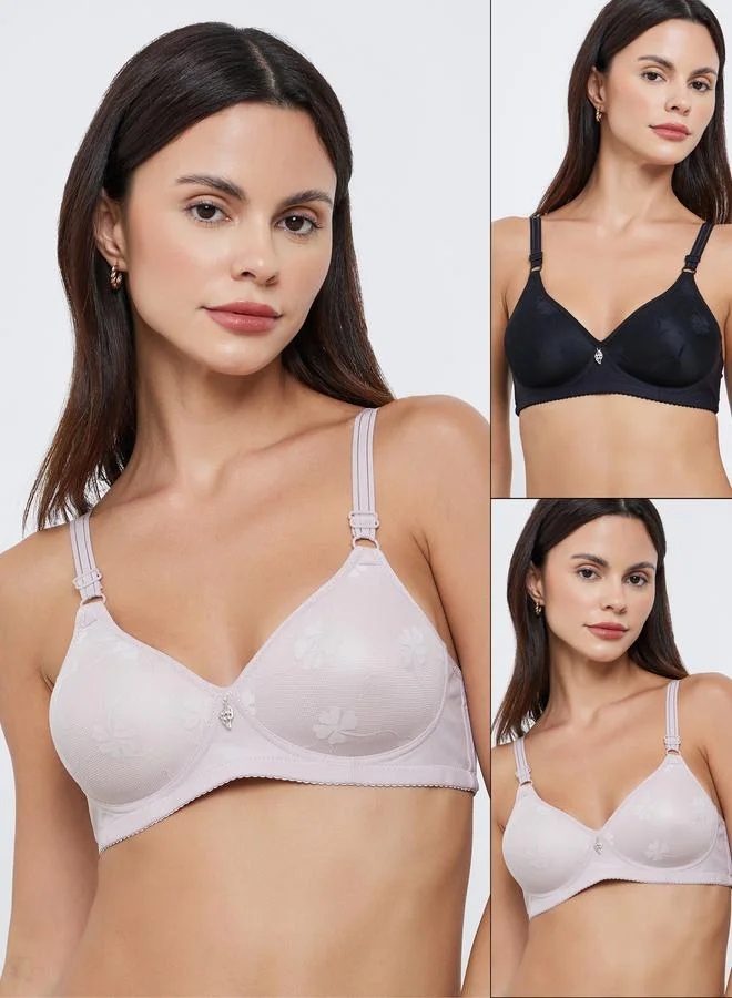 ستايلي مجموعة من 2 صدرية مبطنة بتفاصيل جاكار وزخرفة