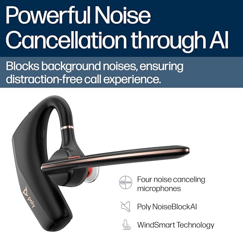 POLY Voyager Legend 50 - Bluetooth Headset - Wireless Headset with Mic - Four Noise-Canceling Mics, AI Noise Block & WindSmart Technology - Connectivity & Smart Call Controls - All-Day Comfort - Image 5