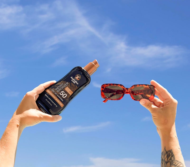 Australian Gold جل واقي الشمس الأسترالي بخاخ مع برونزر فوري SPF 50، 8 أونصة | يرطب وينعش البشرة | طيف واسع | مقاوم للماء - Image 2