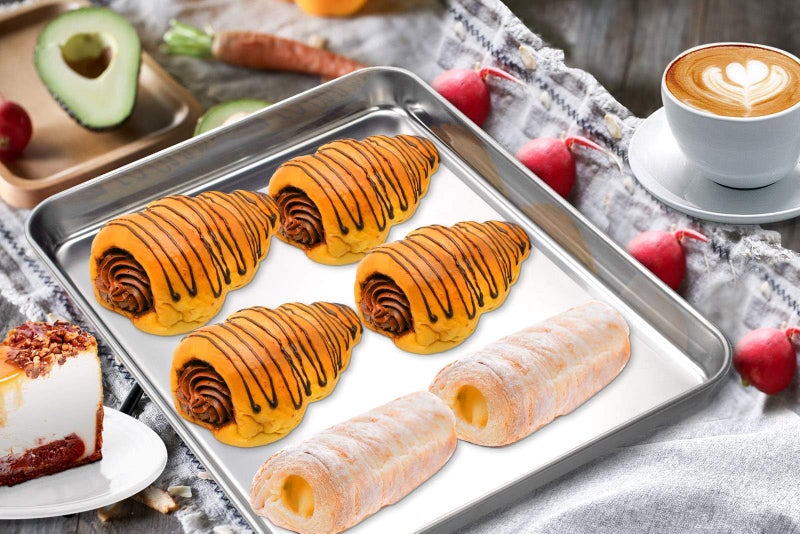 Yododo Baking Sheet, Yododo Stainless Steel Baking Pans Tray Cookie Sheet Toaster Oven Tray Pan Cookie Pan, Non Toxic & Healthy, Superior Mirror Finish & Rust Free, Easy Clean & Dishwasher Safe - 23Â½ inch - Image 5