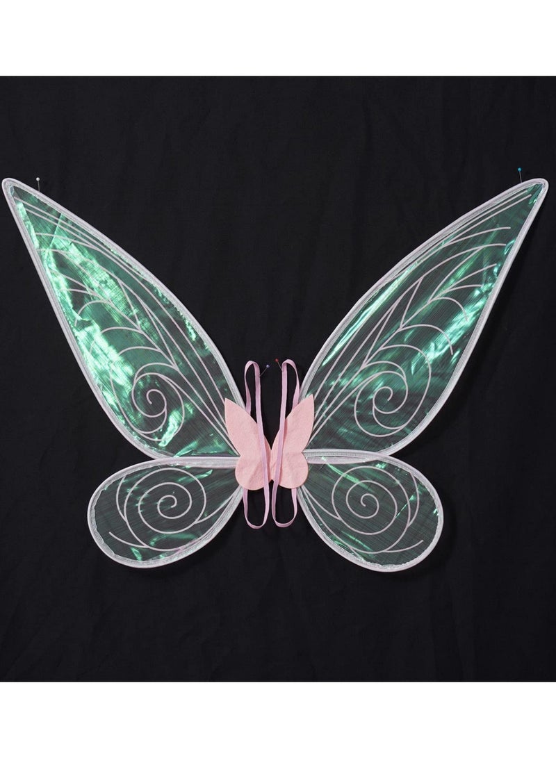 KASTWAVE Kids Girls Sparkling Sheer Butterfly with Elastic Shoulder Straps Fairy Cosplay Costume for Dress Up Party Pink One Size - Image 1