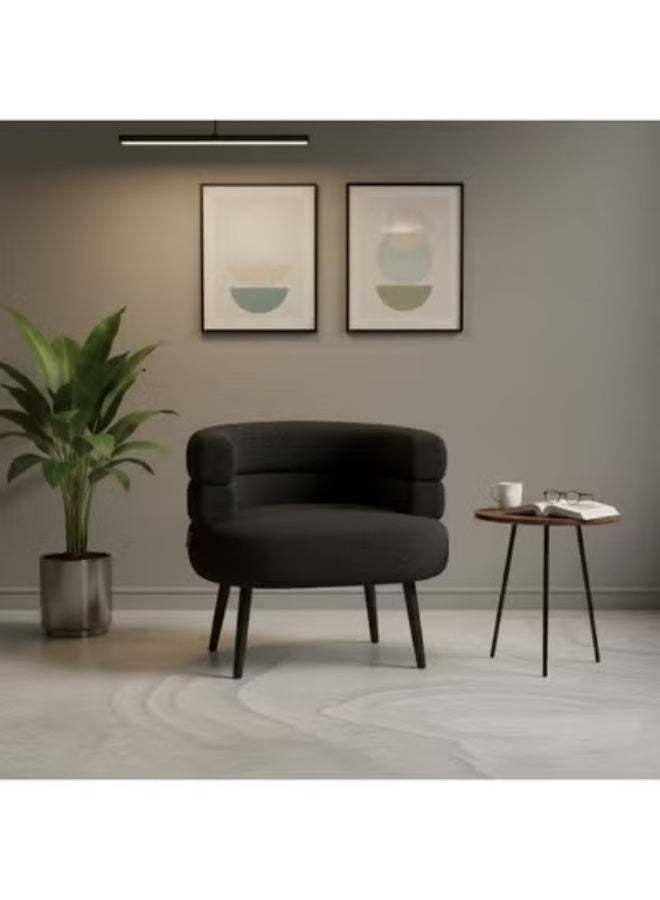 Crest J Luxury Curved Bouclé Accent Chair | 74 cm Width × 62 cm Depth × 70 cm Height | Modern Lounge Chair with Spacious Seat and Padded Backrest - Image 2