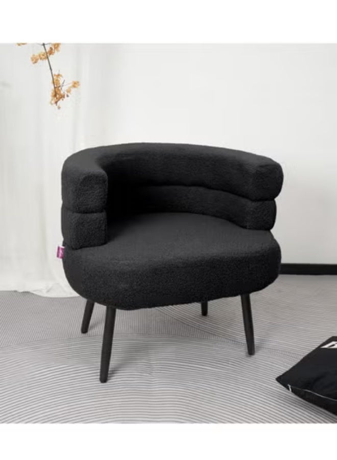 Crest J Luxury Curved Bouclé Accent Chair | 74 cm Width × 62 cm Depth × 70 cm Height | Modern Lounge Chair with Spacious Seat and Padded Backrest - Image 5