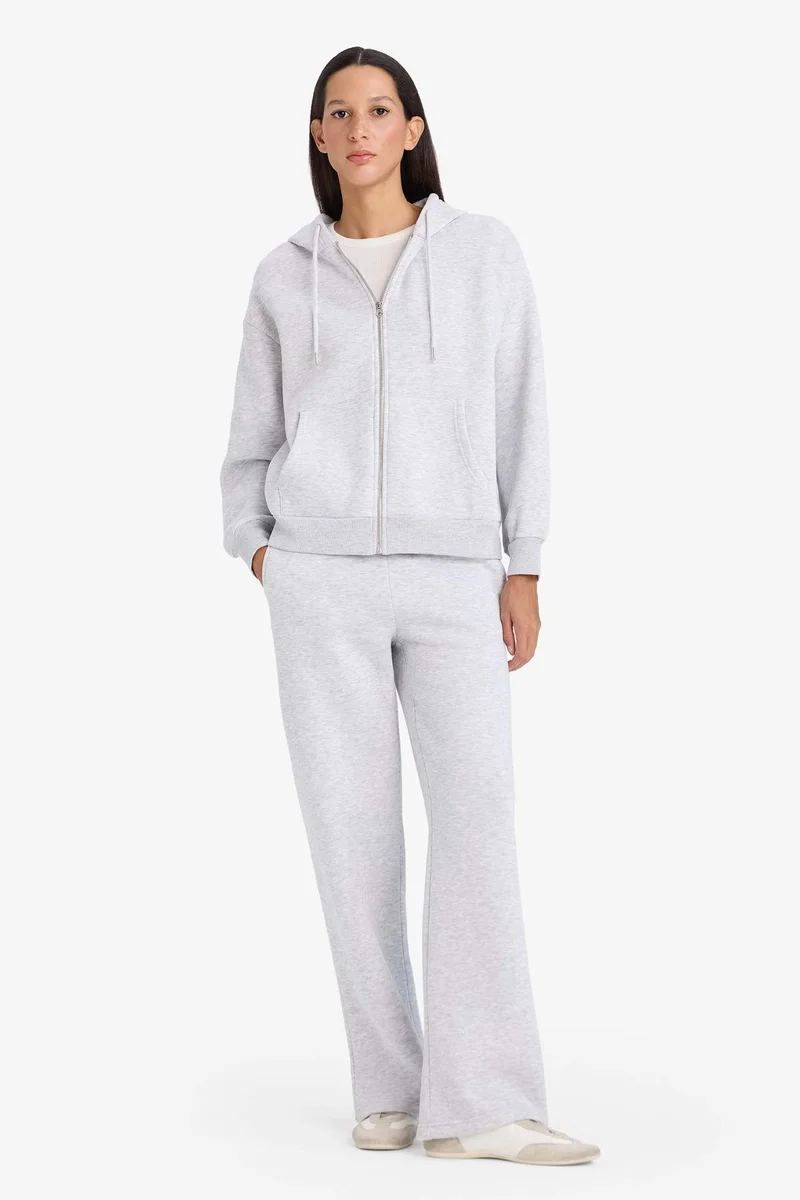 ديفاكتو Straight Fit Basic High Waist Thick Sweatpants