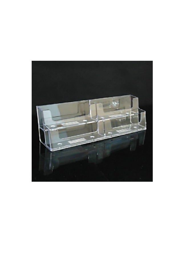 Terabyte One Deluxe 4 Pocket 2 Tier Clear Business Card Holder Acrylic - Image 1