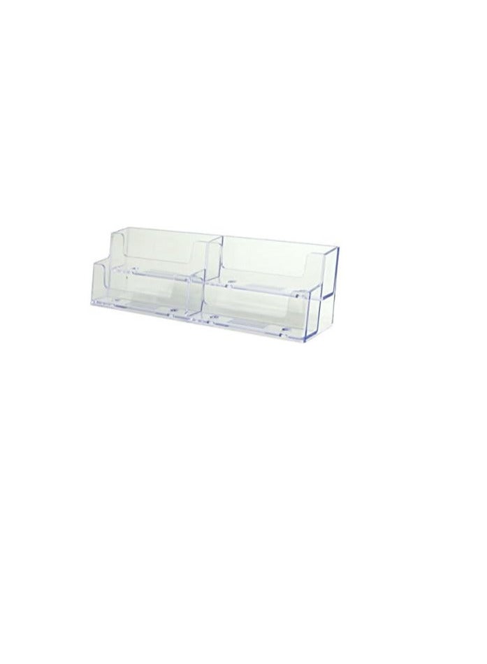 Terabyte One Deluxe 4 Pocket 2 Tier Clear Business Card Holder Acrylic - Image 2
