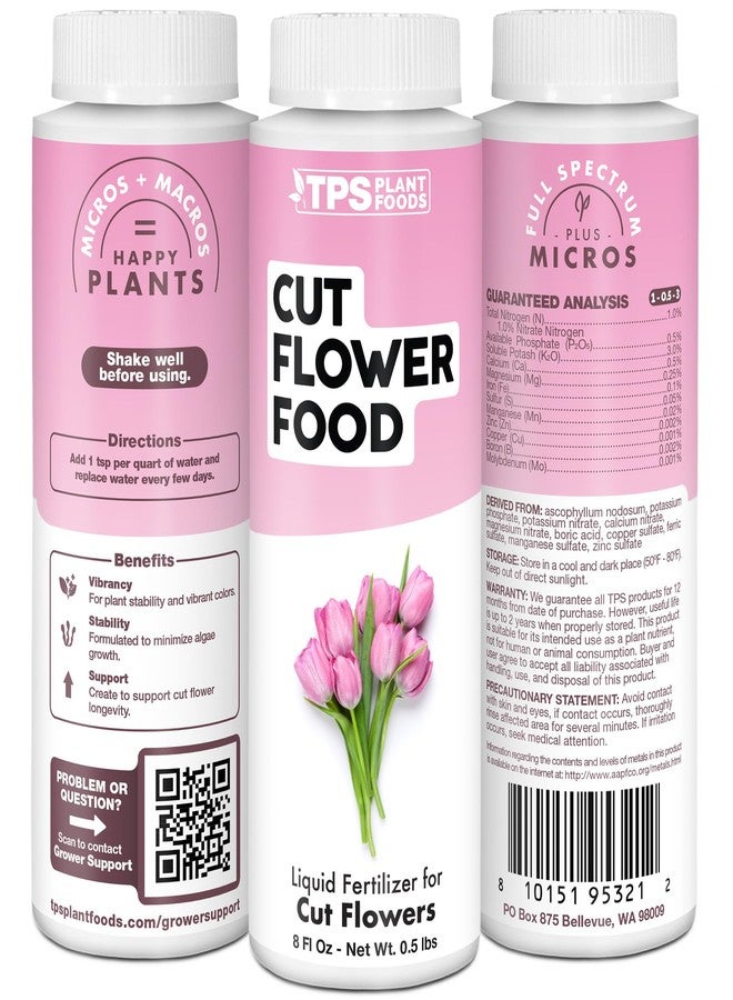 TPS NUTRIENTS Cut Flower Food, Liquid Nutrients to Keep Flowers Fresh Longer, 32 oz (1 Quart) - Image 5