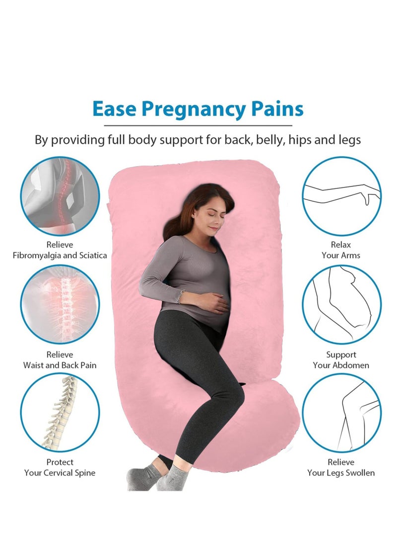 Arabest Pregnancy Pillows for Sleeping, U Shaped Full Body Maternity Pillow with Removable Cover, Support for Back, Legs, Belly for Pregnant Women, 57 Inch Pregnancy Pillow for Women  - Image 3
