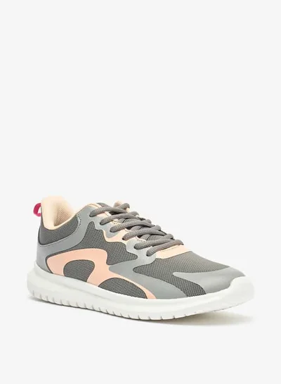 شو اكسبرس Women Panelled Lace-Up Sports Shoes with Pull Tabs