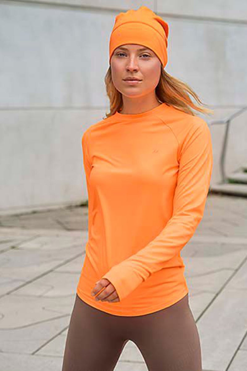 Tchibo قبعة حرارية نسائية سادة، برتقالي - Image 1