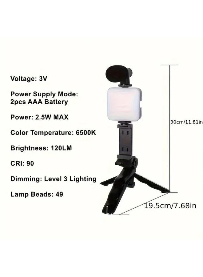 AY 49 Portable Mobile Tripod Lighting Microphone Kit For Live Streaming - Image 1