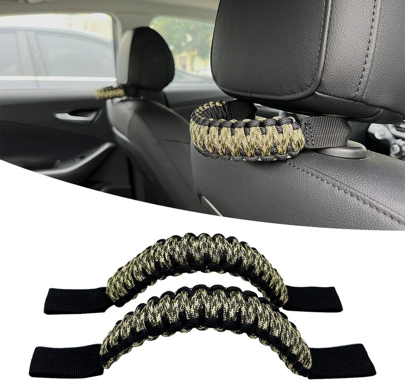 ROMASO Headrest Grab Handles for Jeep Wrangler TJ JK JL - Black & Olive Camouflage - Image 2